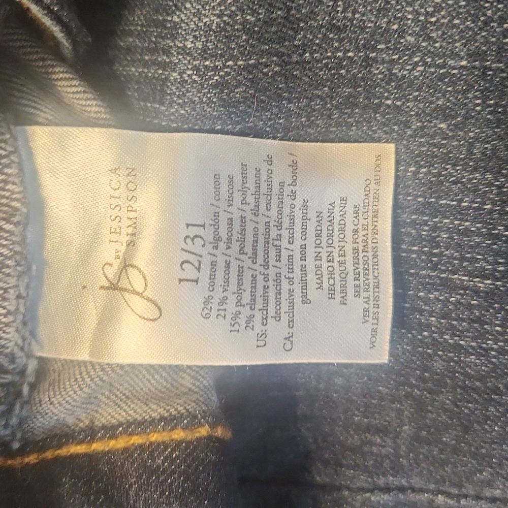 Jessica Simpson Dark Blue Skinny Jeans with Floral Embroidery - Picture 5 of 8